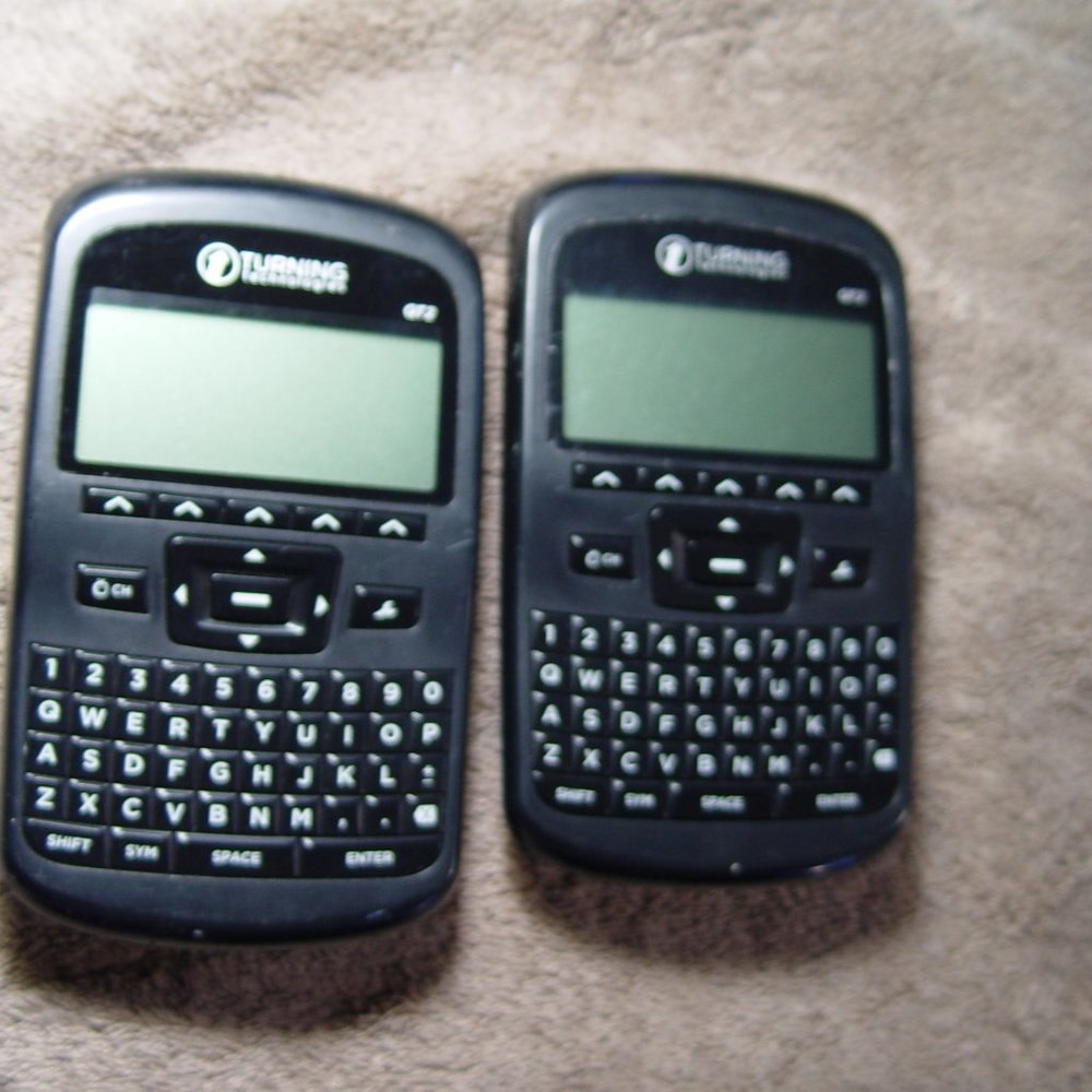 Lot of (2) Turning Technologies QT2 Response Device Clicker RCQR-02 - WORKS.